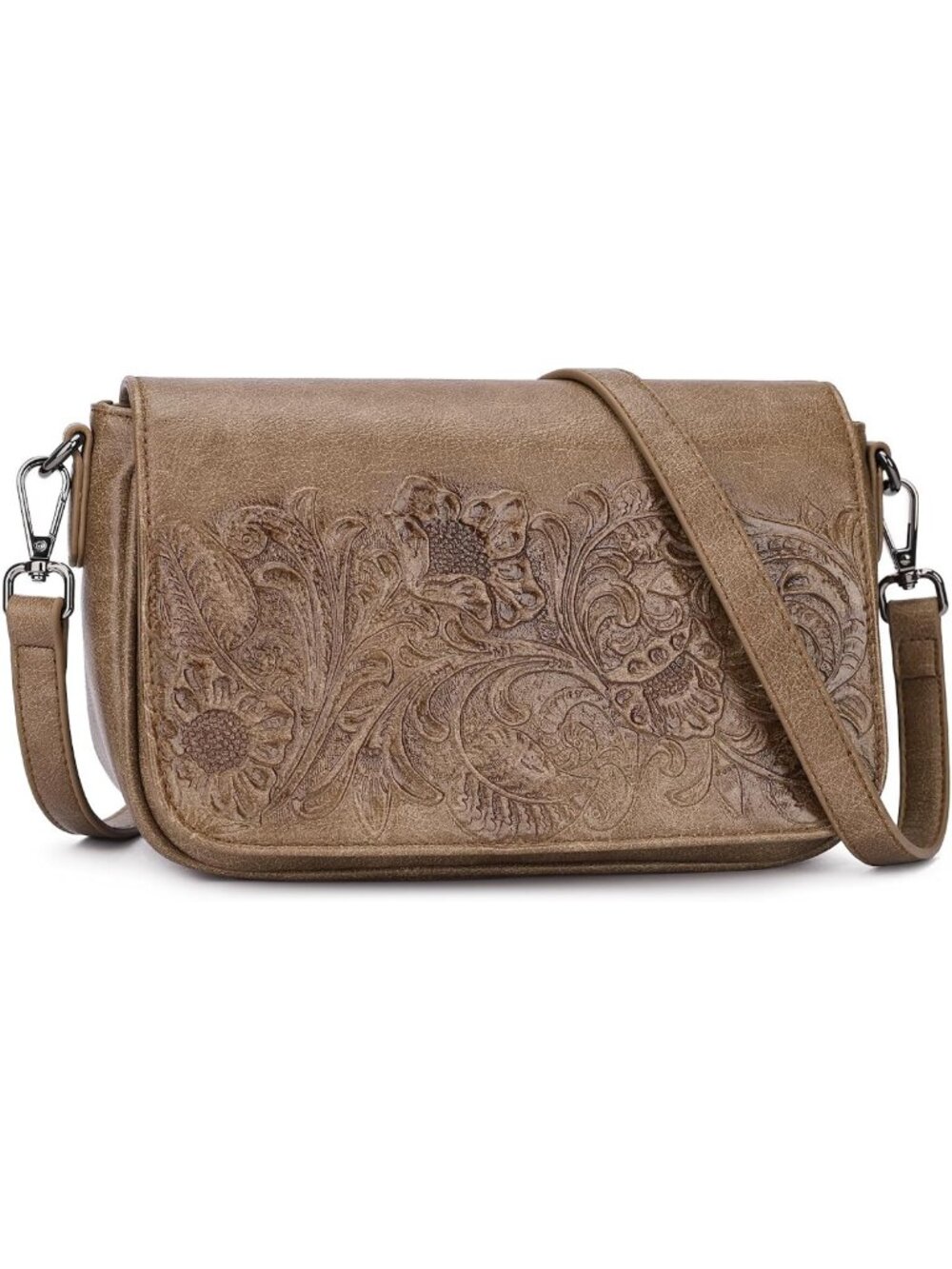 Floral Embossed Small Crossbody Bag for Women | Stylish & Versatile Purse